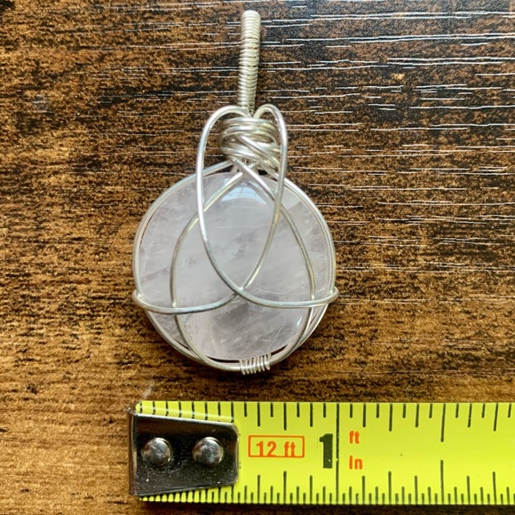 Artisan Sterling Silver Rose Quartz Pendant - Picture 4 of 5